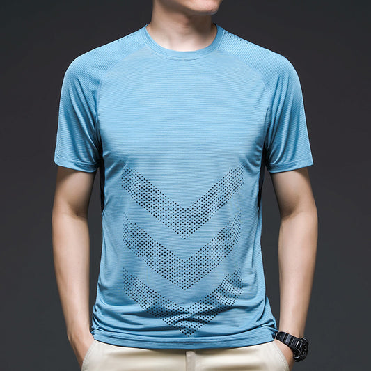 Ice Silk Quick-Dry Short Sleeve Men’s Quick Drying Fitness T-Shirt