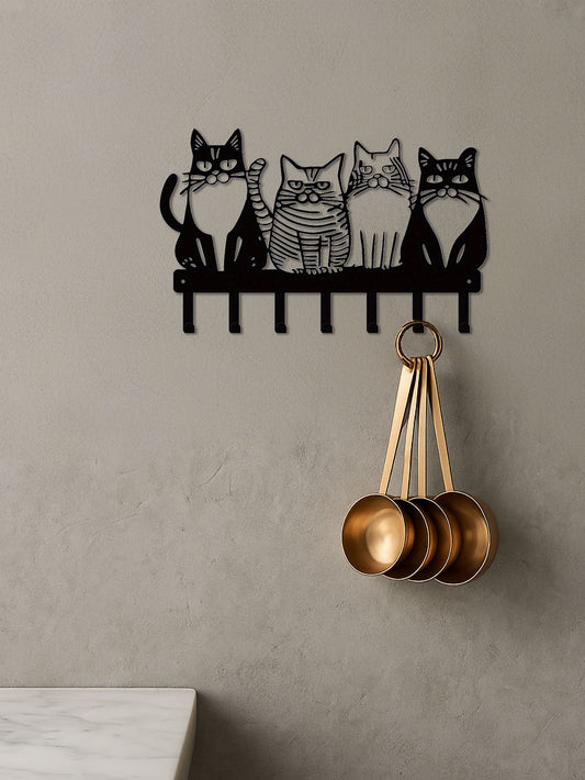 1PC Cute Cat Wall Hook-Adorable Kitty Decor For Home, Strong Metal Wall Hooks