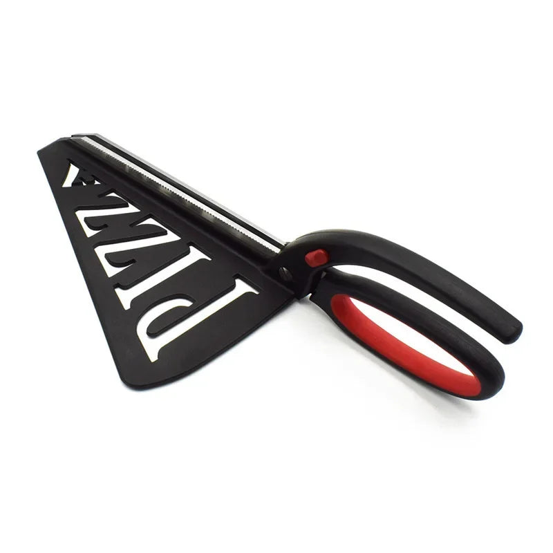 Pizza Scissors with Built-In Slice Server Tray