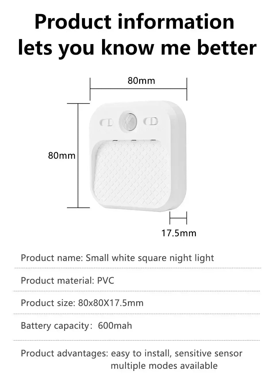 Motion Sensor LED Night Light White Mini Magnetic Removable Tri-colour Adjustable Bedroom Staircase Wardrobe Cabinet Lighting