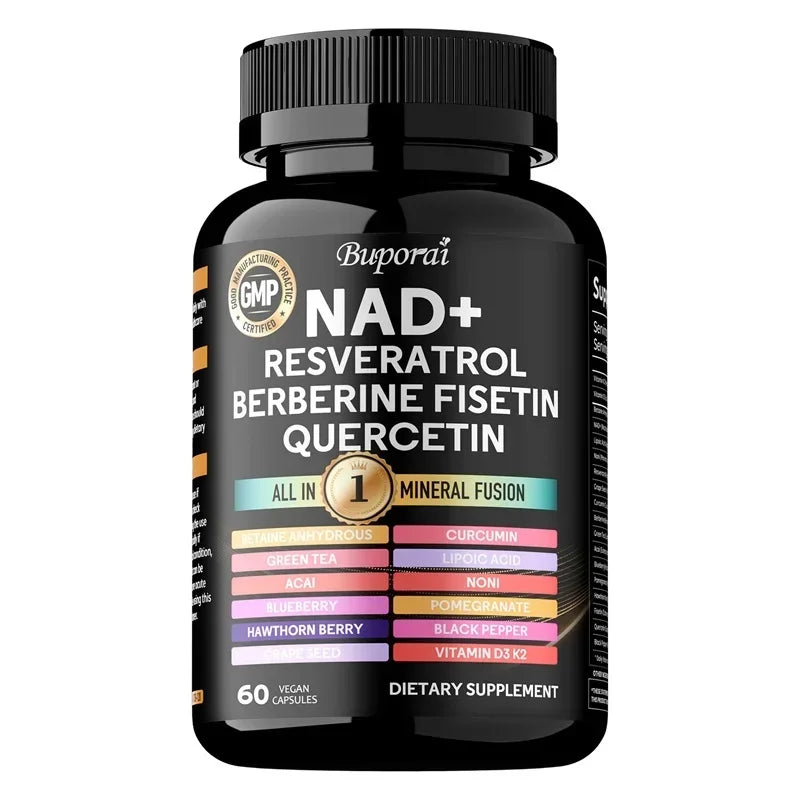 NAD Resveratrol Berberine - Promotes Cardiovascular Health, Endurance, Cellular Health, and Supports Circulatory Function