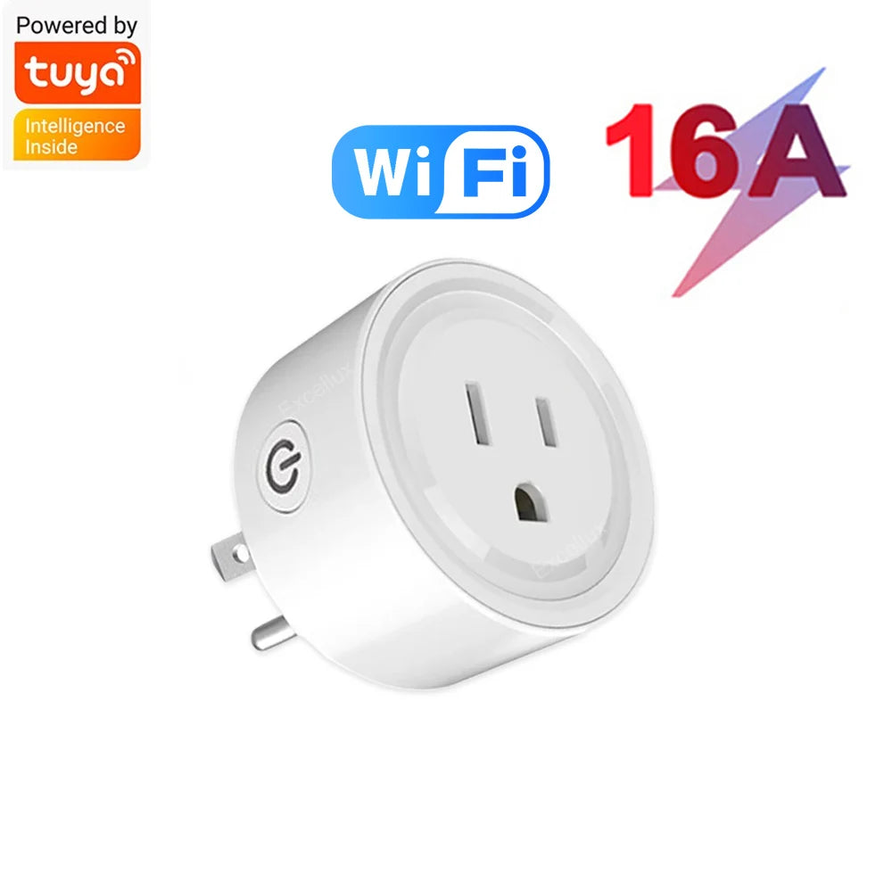 16A Tuya Smart WiFi/Zigbee Socket US Plug With Power Monitoring Timing Function WiFi Outlets Works With Alexa Home Assistant Z2M