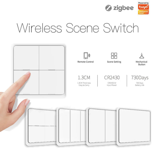 MOES Tuya ZigBee 4-Gang Wireless 12-Scene Switch - Image 2