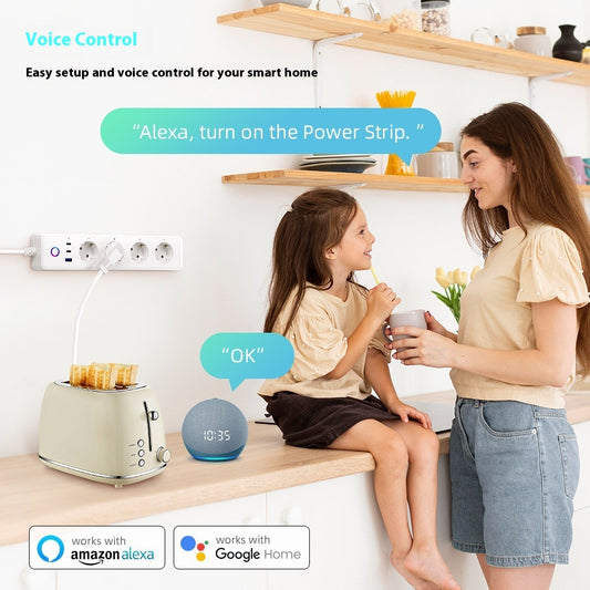 Smart WiFi Power Strip — App-Controlled EU Extension Socket - Image 2