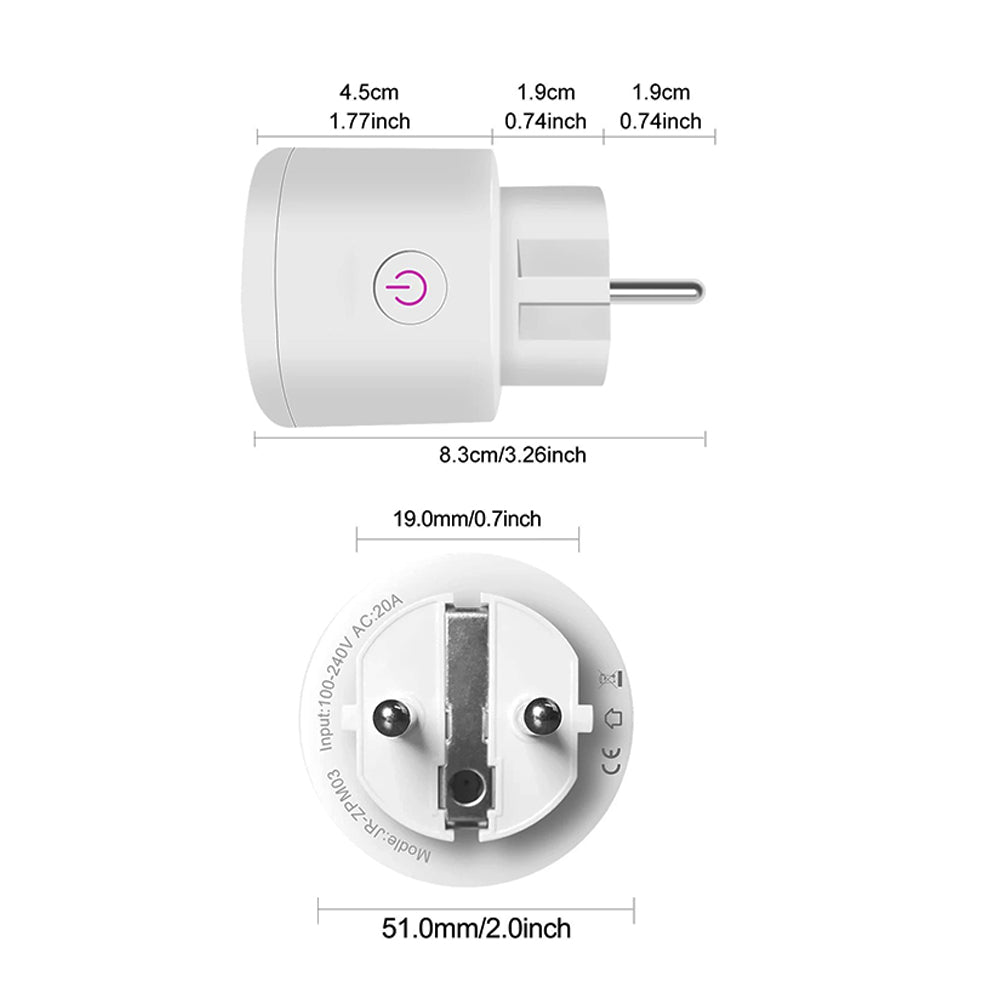 Smart Home Plug 20A ZigBee Socket Works with Google And Alexa