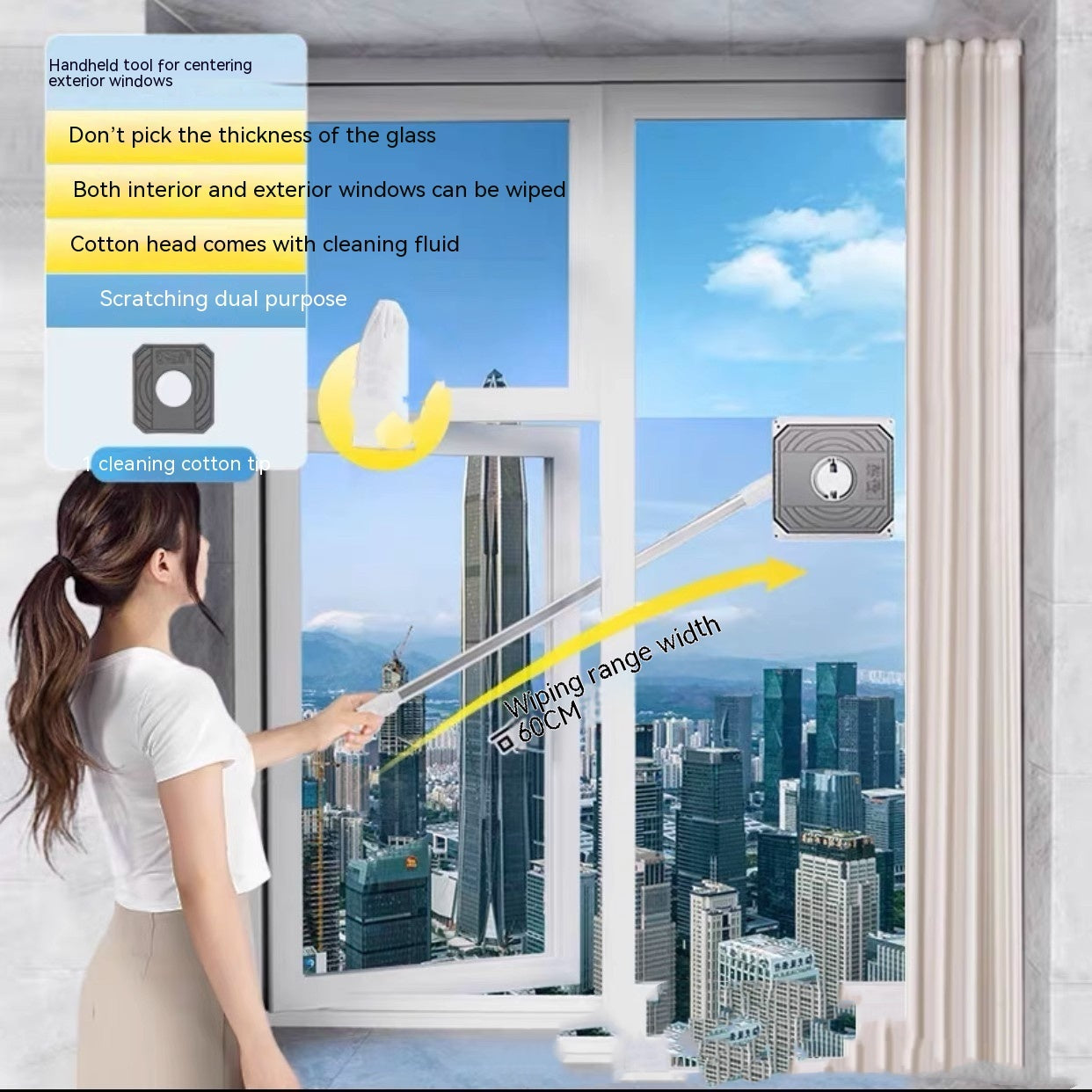 Benshang Glass Wiper High-Rise Double-Sided Window Cleaner