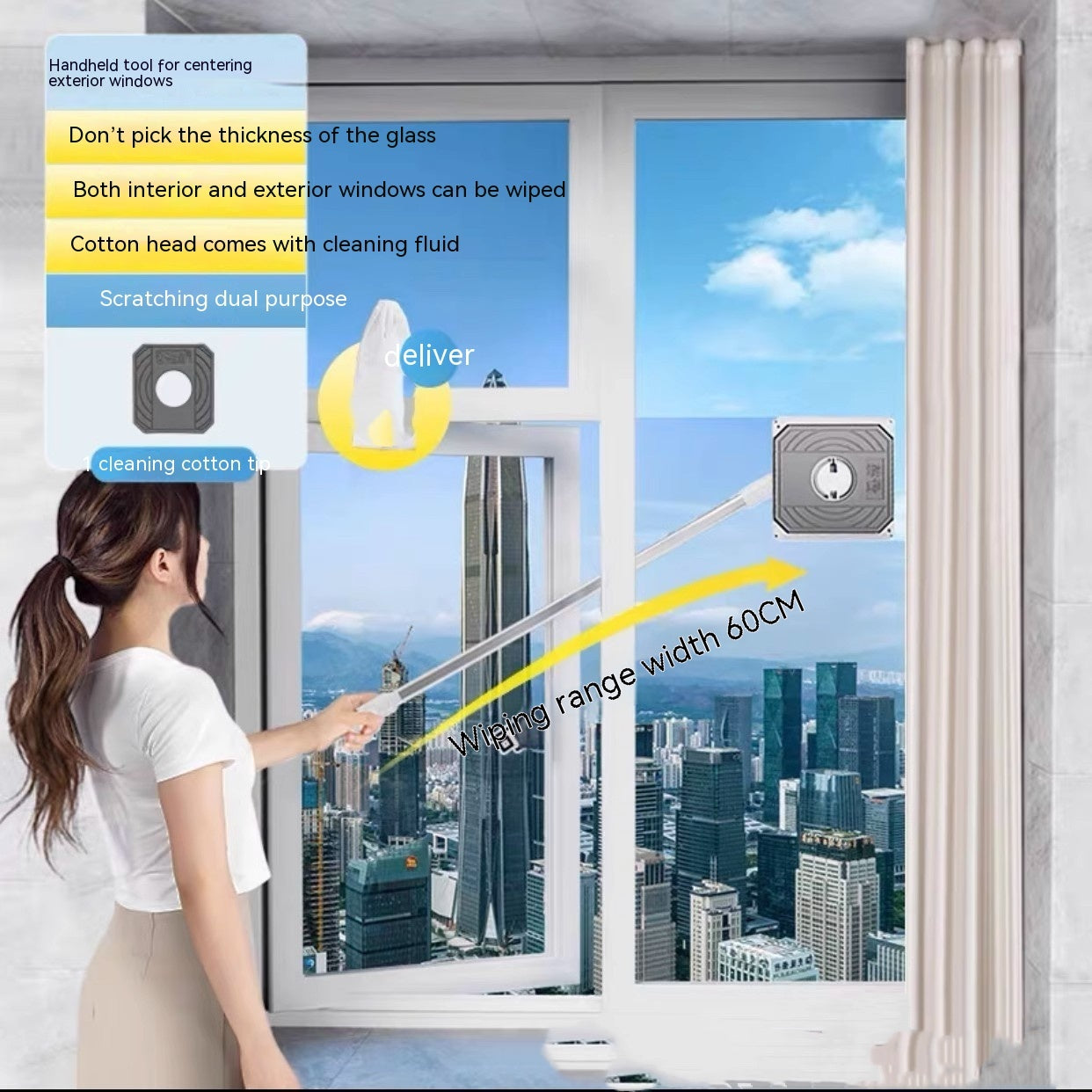Benshang Glass Wiper High-Rise Double-Sided Window Cleaner