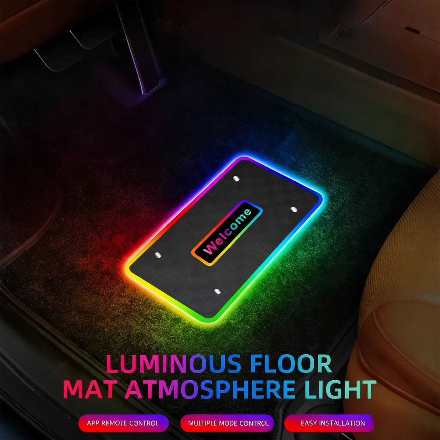 Personalized LED Car Floor Mat Light