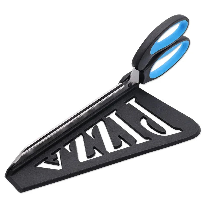 Pizza Scissors with Built-In Slice Server Tray