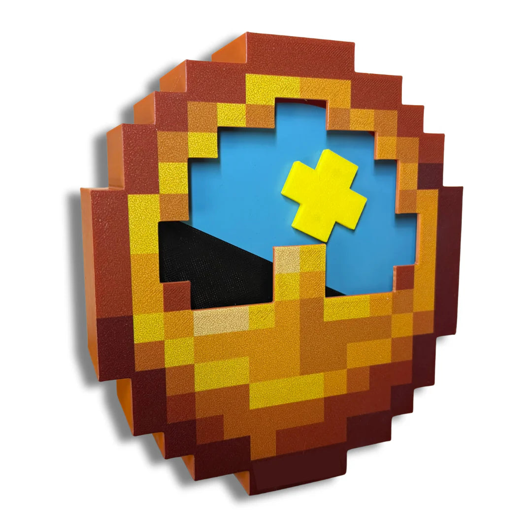 Fun Pixel-Style Quartz Movement Wall Clock for Bedrooms