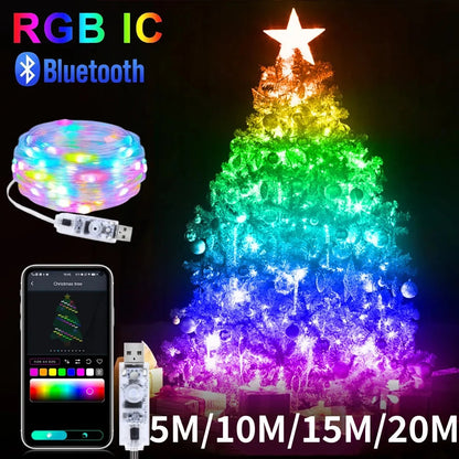 RGBIC Bluetooth RGB Christmas String Lights
