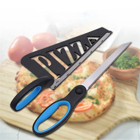 Pizza Scissors with Built-In Slice Server Tray