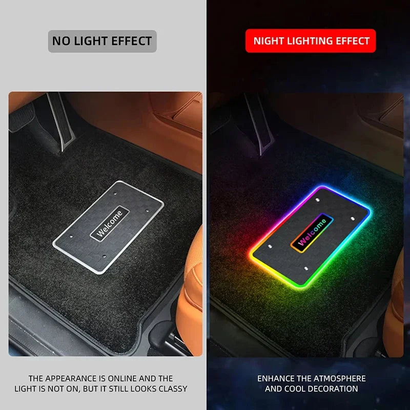 Personalized LED Car Floor Mat Light