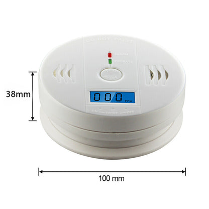 2-Pack Carbon Monoxide Detector - High-Accuracy Battery Operated CO Alarm with LCD Display & 85dB Siren