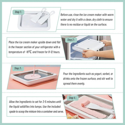 Instant Ice Cream Maker Pan DIY Rolled Ice Cream Machine for Home