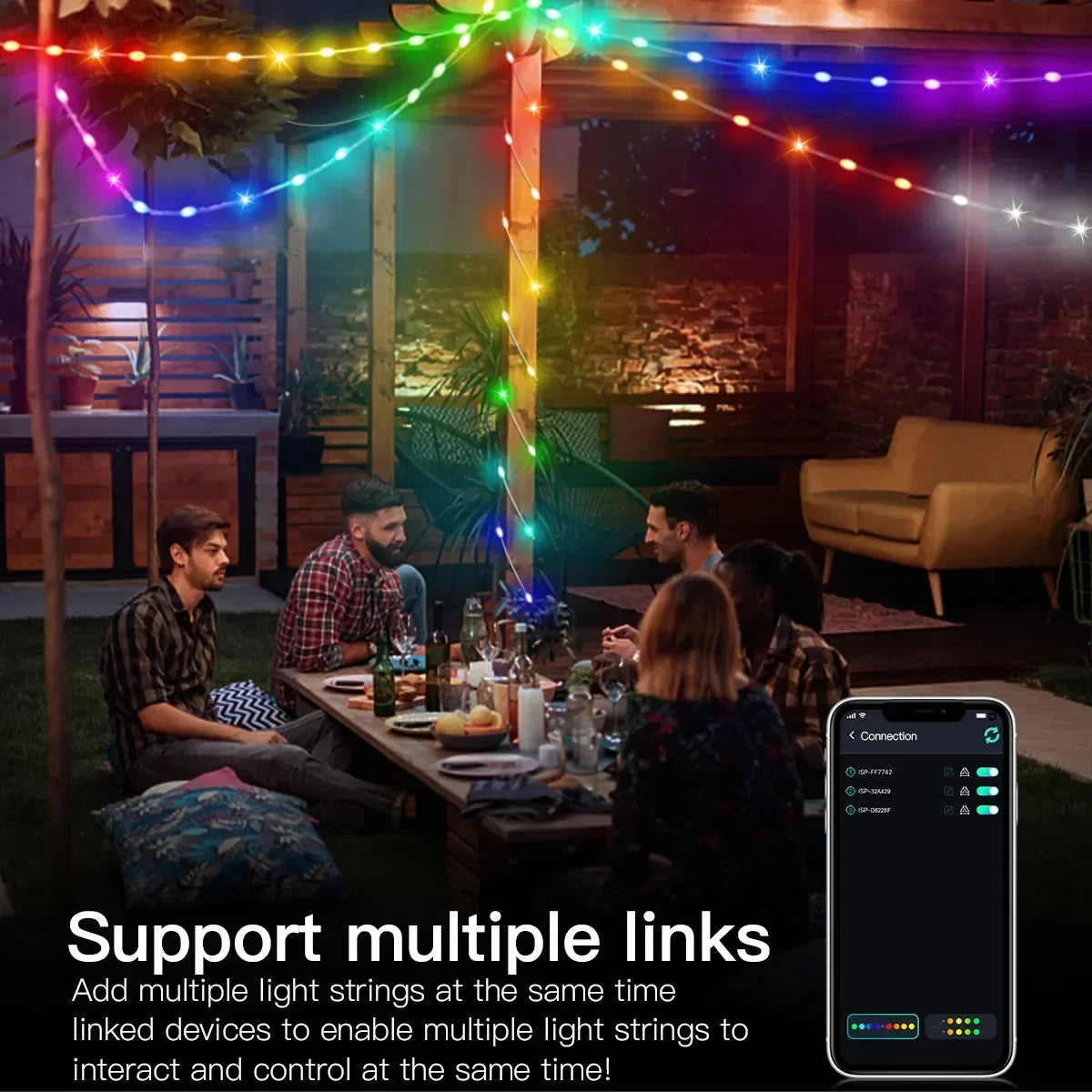 RGBIC Bluetooth RGB Christmas String Lights