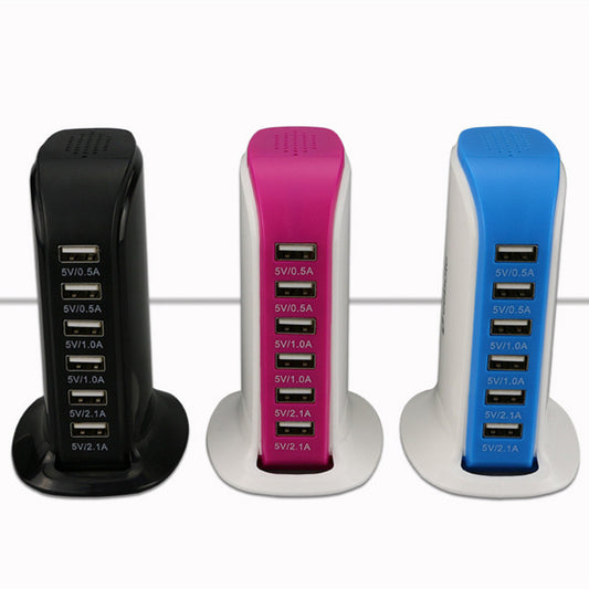 6-Port USB Power Strip Charger — Sailboat Desk Charging Hub