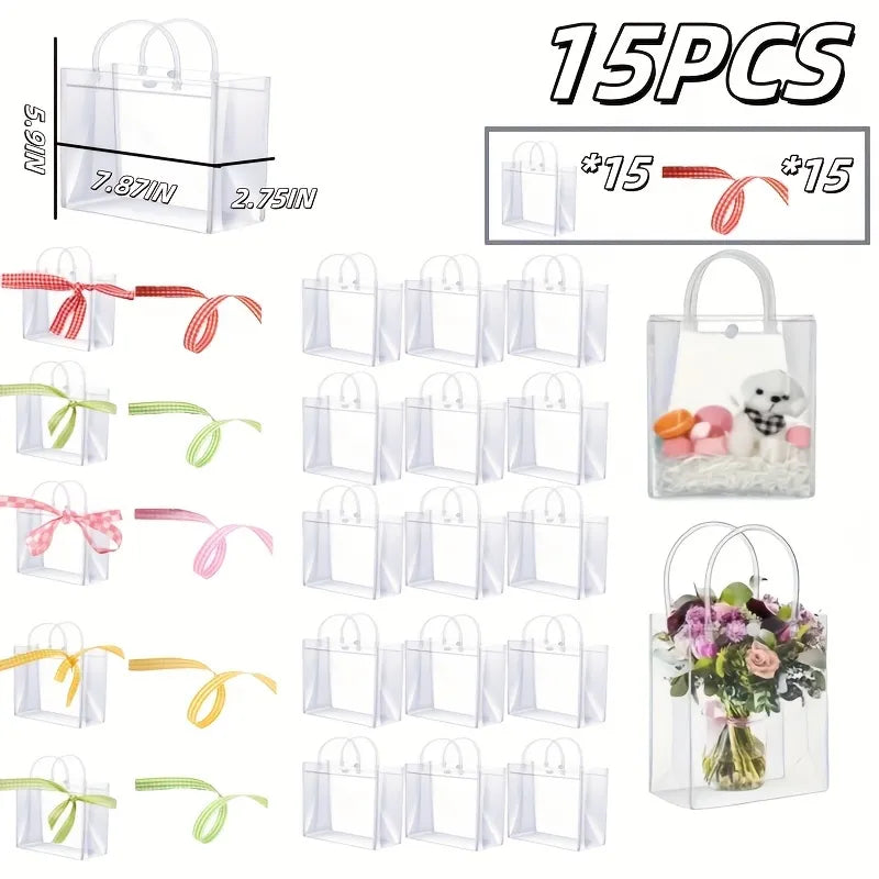 60/30/15 Reusable PVC Holiday Organizing Bags, Gift Bags, Family Storage Bags, Weddings, Christmas, Thanksgiving, New Year's, Graduations - Multi-purpose Party Gift Bags