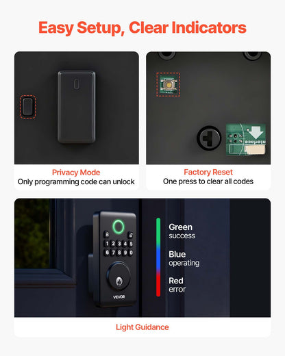Keyless Entry Door Lock, Electronic Deadbolt With Customizable User Codes, Pioneering Easy-Grip Design, Keyed Entry, Auto Lock, Anti-Peeking Password, Backlit Keypad, For Home, Matte Black