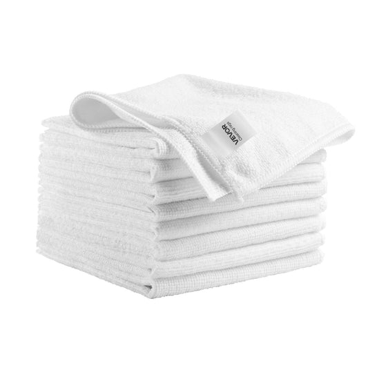 50 Pack White Microfiber Cleaning Cloth, 12 X 12 In Premium Microfiber Towels, Lint-Free And Scratch-Free, Absorbent Cleaning Rags For Car, Household, Kitchen, Window,  SPA, Hotel & Bathroom