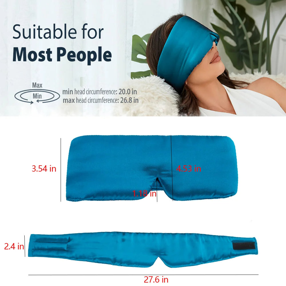 100% Natural Mulberry Silk Sleep Mask - Luxury Blackout Eye Mask for Deep Sleep & Skin Care