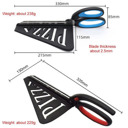 Pizza Scissors with Built-In Slice Server Tray
