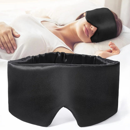 100% Natural Mulberry Silk Sleep Mask - Luxury Blackout Eye Mask for Deep Sleep & Skin Care