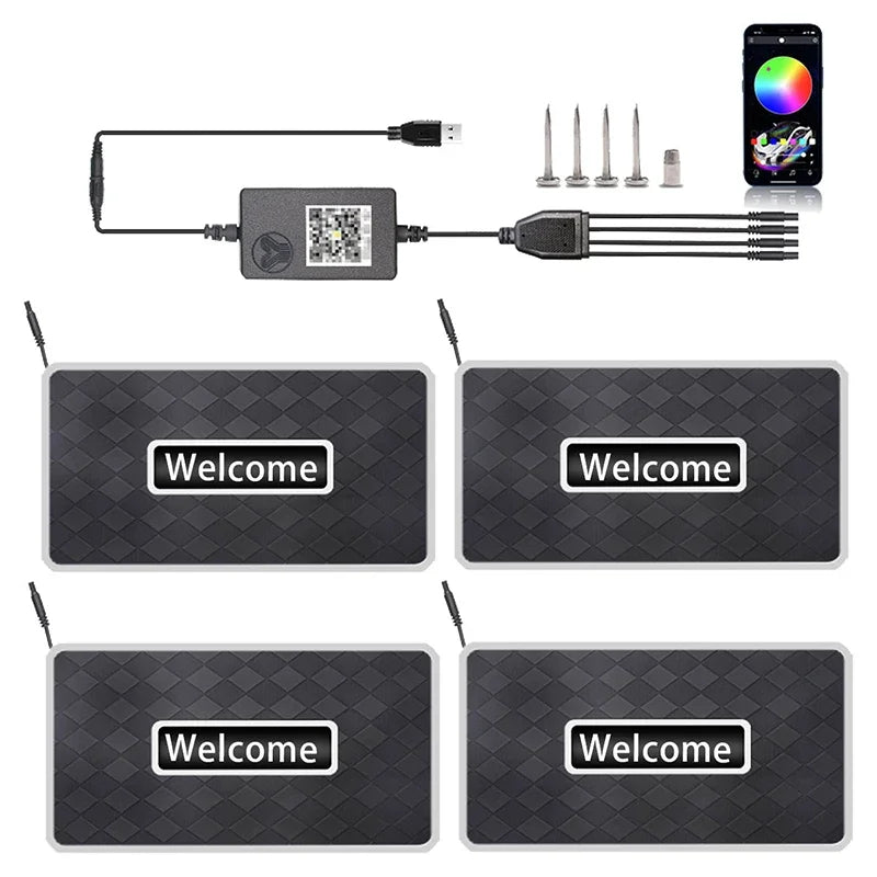 Personalized LED Car Floor Mat Light