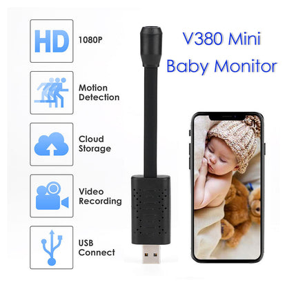 V380 1080P Mini WiFi Baby Monitor & Security IP Camera