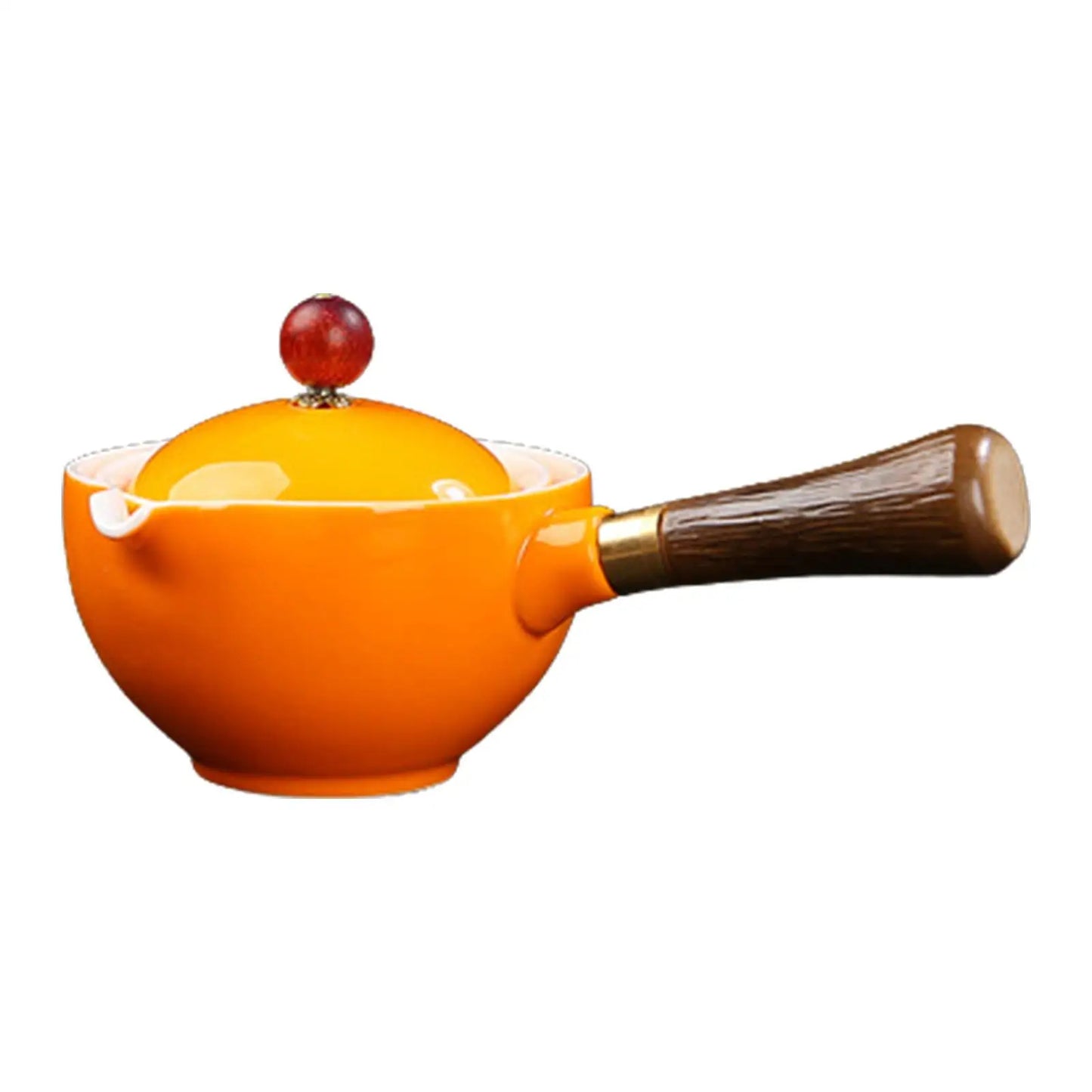 Ceramic Rotating Teapot Set with Spill-Free Pouring
