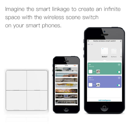 MOES 4 Gang Tuya ZigBee Wireless 12 Scene Switch Push Button Controller Battery Powered Automation Scenario for Tuya Devices