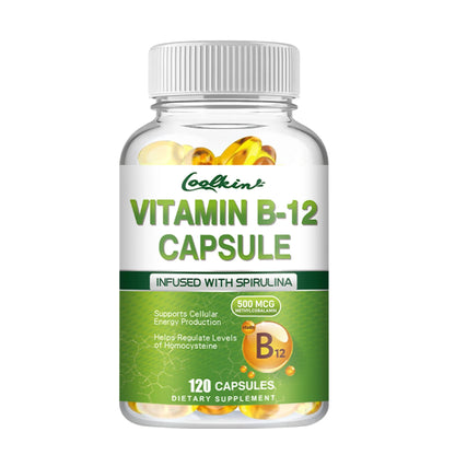 Vitamin B12 - Supports Energy Metabolism and Nervous System, Good for Heart and Brain Health - 120 Capsules