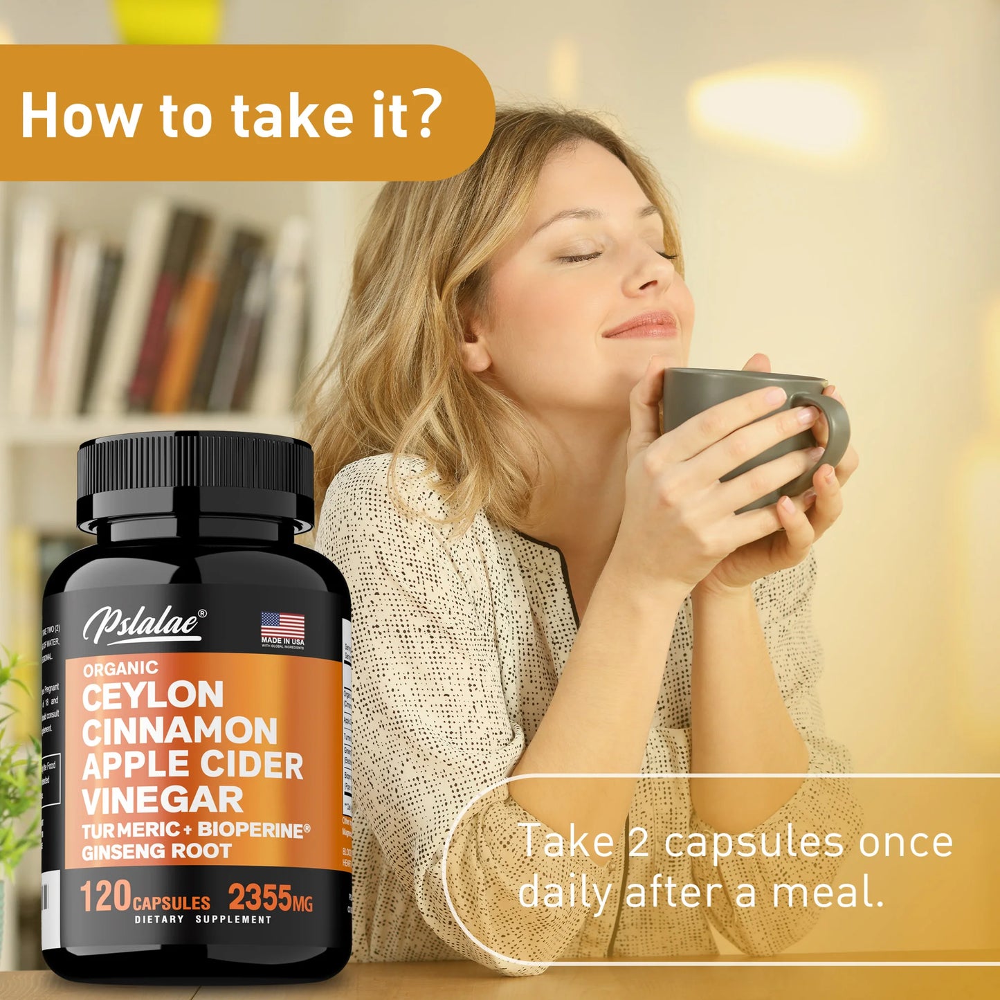 Turmeric and Curcumin Supplements Advanced Capsules with Ceylon Cinnamon Bark Powder for Women Men