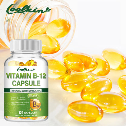 Vitamin B12 - Supports Energy Metabolism and Nervous System, Good for Heart and Brain Health - 120 Capsules