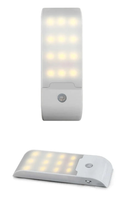 Motion Sensor LED Night Light Rechargeable Human Body Induction Magnetic Cabinet Lamp For Bedroom Wardrobe Closet Kitchen Stairs