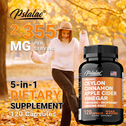 Turmeric and Curcumin Supplements Advanced Capsules with Ceylon Cinnamon Bark Powder for Women Men