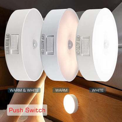 Motion Sensor Light Bedroom Night Light Room Decor USB LED Lamp Rechargeable Home Decoration Lights For Stairs Hallway Closet