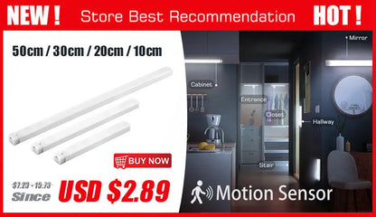 Motion Sensor Light Bedroom Night Light Room Decor USB LED Lamp Rechargeable Home Decoration Lights For Stairs Hallway Closet