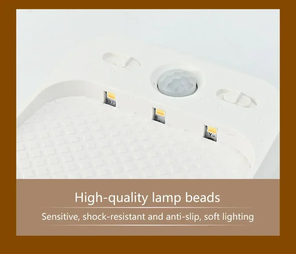 Motion Sensor LED Night Light White Mini Magnetic Removable Tri-colour Adjustable Bedroom Staircase Wardrobe Cabinet Lighting