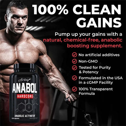 Anabol Hardcore - Make Your Muscles Bigger, Stronger, Harder & Denser, Promote Muscle Growth, Increase Strength and Endurance