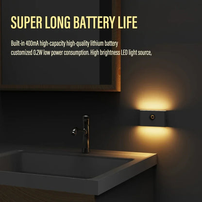 Motion Sensor LED Night Light Rechargeable Human Body Induction Wall Light Bedroom Corridor Cabinet Lamp 2 Sides Luminescence