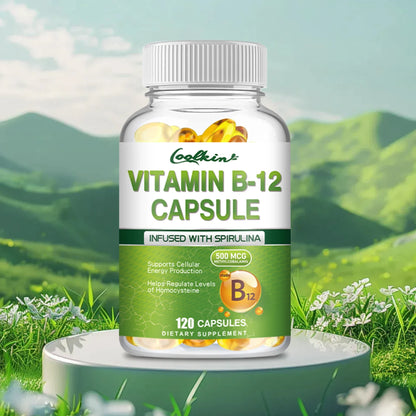 Vitamin B12 - Supports Energy Metabolism and Nervous System, Good for Heart and Brain Health - 120 Capsules