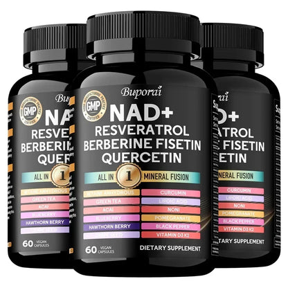 NAD Resveratrol Berberine - Promotes Cardiovascular Health, Endurance, Cellular Health, and Supports Circulatory Function