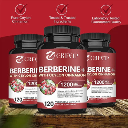 Berberine with Ceylon Cinnamon Supplement - Immune System, Cardiovascular & Gastrointestinal Function