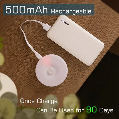 Motion Sensor Night  Light USB Rechargeable Light LED Lamp for Kitchen Bedroom Stairs Hallway Cabinet Closet Wardrobe Nightlight