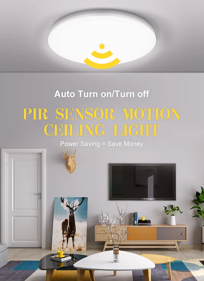 Motion Sensor Ceiling Light Modern Smart Sensor LED Lamp Human Infrared Sensing Lamp Indoor for Garage Corridor Lighting Fixture