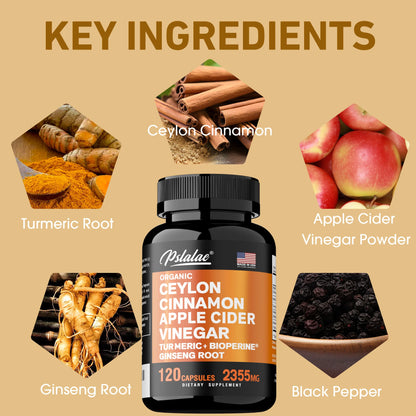 Turmeric and Curcumin Supplements Advanced Capsules with Ceylon Cinnamon Bark Powder for Women Men