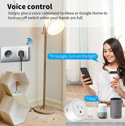 16A Tuya Smart WiFi/Zigbee Socket US Plug With Power Monitoring Timing Function WiFi Outlets Works With Alexa Home Assistant Z2M