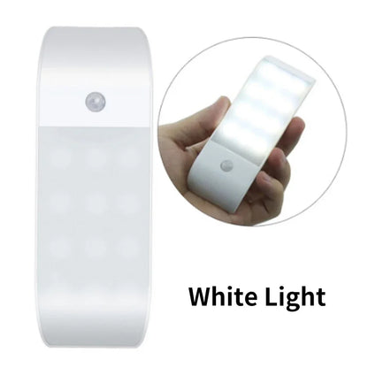 Motion Sensor LED Night Light Rechargeable Human Body Induction Magnetic Cabinet Lamp For Bedroom Wardrobe Closet Kitchen Stairs