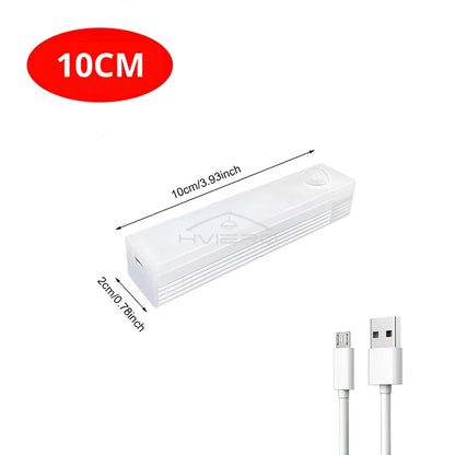 Motion Sensor Night Lights Wireless LED Lamp USB Rechargeable Magnetic For Wardrobe Room Closet Kitchen Aisle Tube Detector Bulb